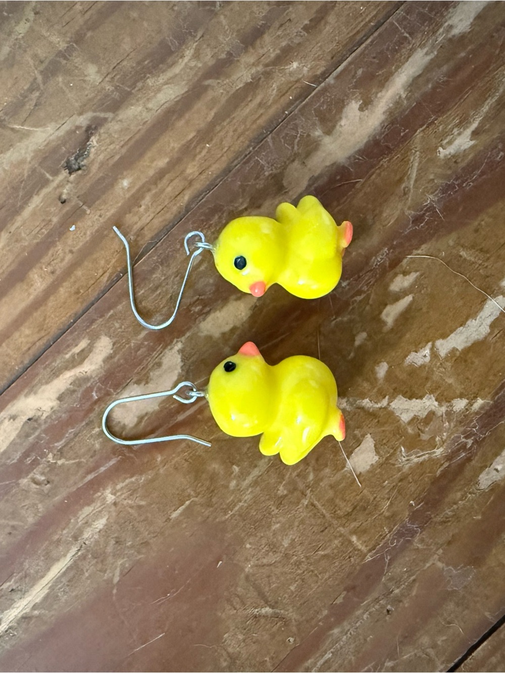 Playful Yellow Duck Drop Earrings for Women